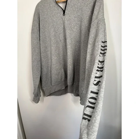 Taylor Swift The Eras Tour Heather Gray Quarter Zip Sweatshirt Size Large L